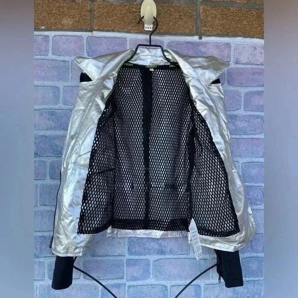 Rebecca Minkoff moto jacket with a striking foil finish small - Picture 10 of 16